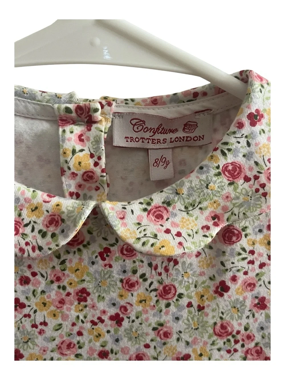 Trotters Floral Puff-Sleeve Dress in White, Pink, Yellow